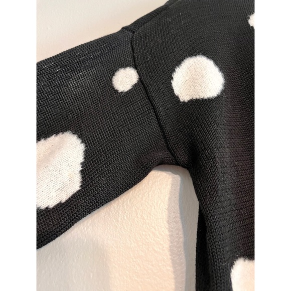 Bela NYC Black White Polka Dot Merino Wool Blend Sweater Size Small - Picture 11 of 15